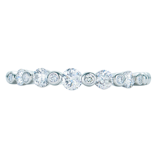 Lyric Half Circle Ring with Diamonds in 18k White Gold, Style #R-14575-0-DIA-18KW